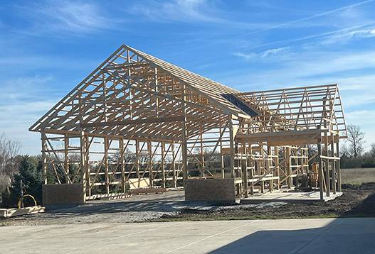 Everlast Structures in the process of building a pole barn